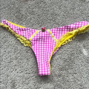 Pink and yellow cheeky bikini
